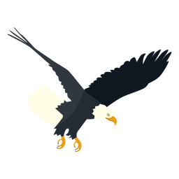 Bald Eagle Diving Flat PNG & SVG Design For T-Shirts