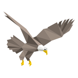 Bald eagle diving lowpoly PNG Design