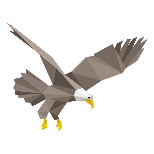 Bald eagle diving lowpoly PNG Design