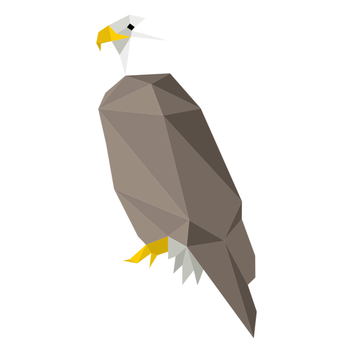 Bald eagle side view lowpoly PNG Design