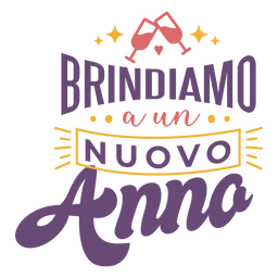 Brindiamo un nuovo anno lettering Diseño PNG