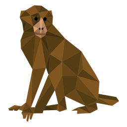 Capuchin monkey low poly PNG Design