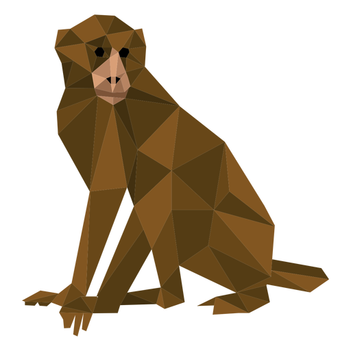 Capuchin monkey low poly PNG Design