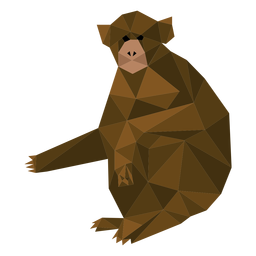 Capuchin monkey sitting lowpoly PNG Design Transparent PNG