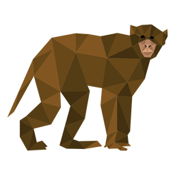 Capuchin monkey walking lowpoly PNG Design