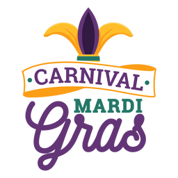 Carnival mardi gras jester hat lettering PNG Design