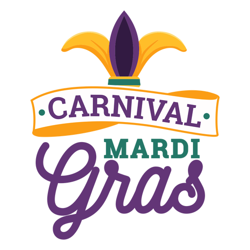 Carnival mardi gras jester hat lettering PNG Design