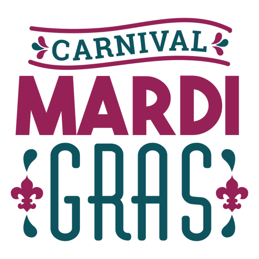 Carnival mardi gras lettering PNG Design
