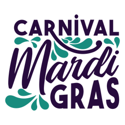 Carnival mardi gras lettering badge PNG Design