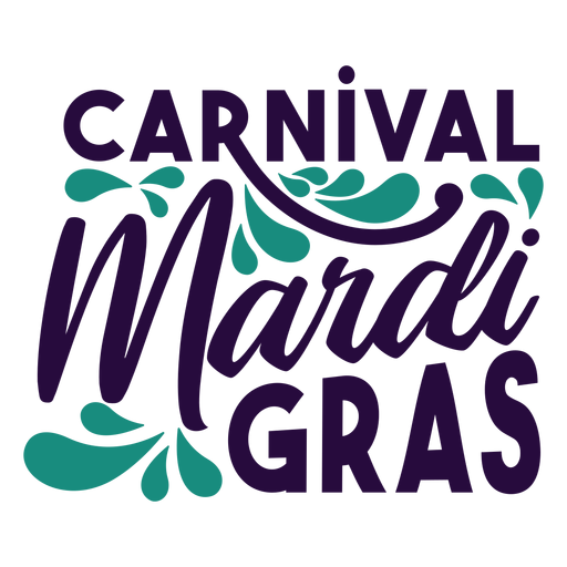 Carnival mardi gras lettering badge