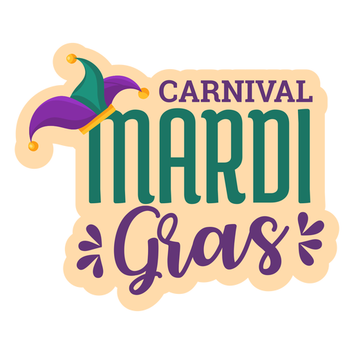 Pegatina de letras de carnaval mardi gras Diseño PNG