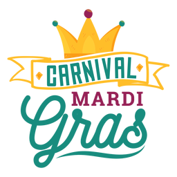 Carnival mardi gras ribbon lettering PNG Design