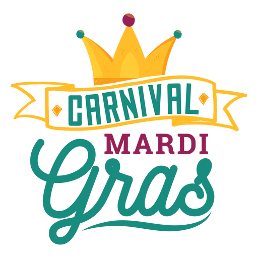Carnival mardi gras ribbon lettering