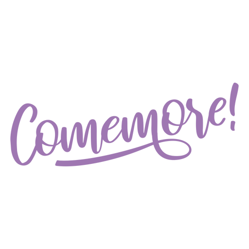 Comemore lettering PNG Design