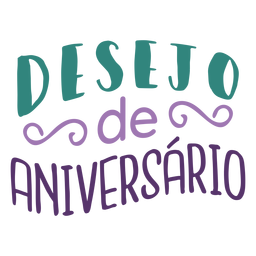 Desejo de aniversario lettering PNG Design
