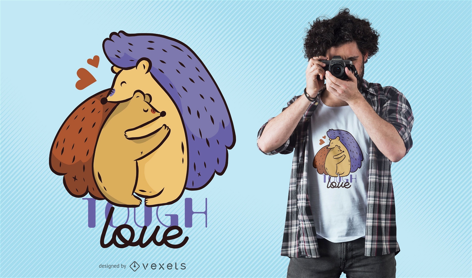 Design de camiseta do Tough Hedgehog Love