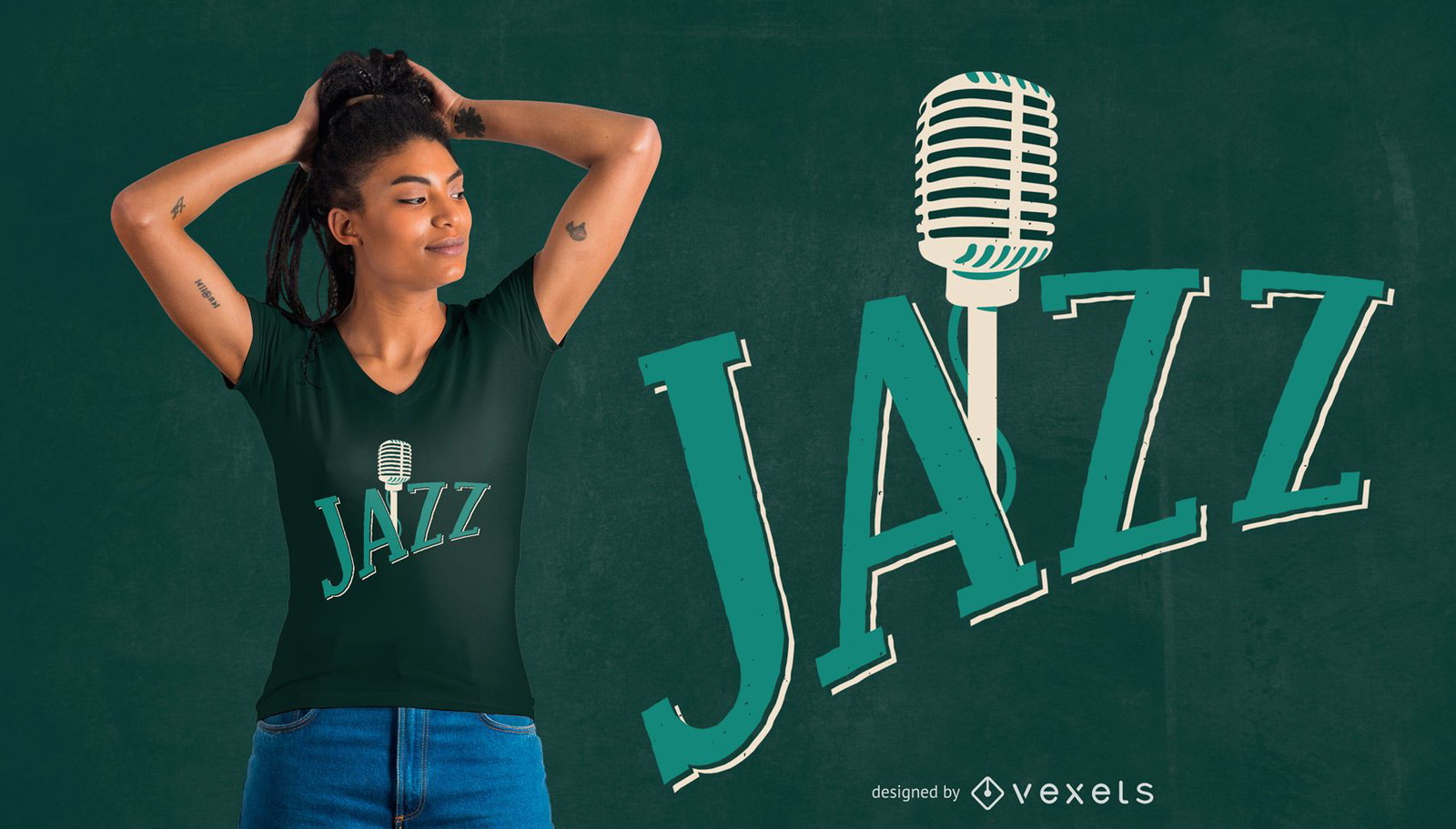 Diseño de camiseta de música jazz