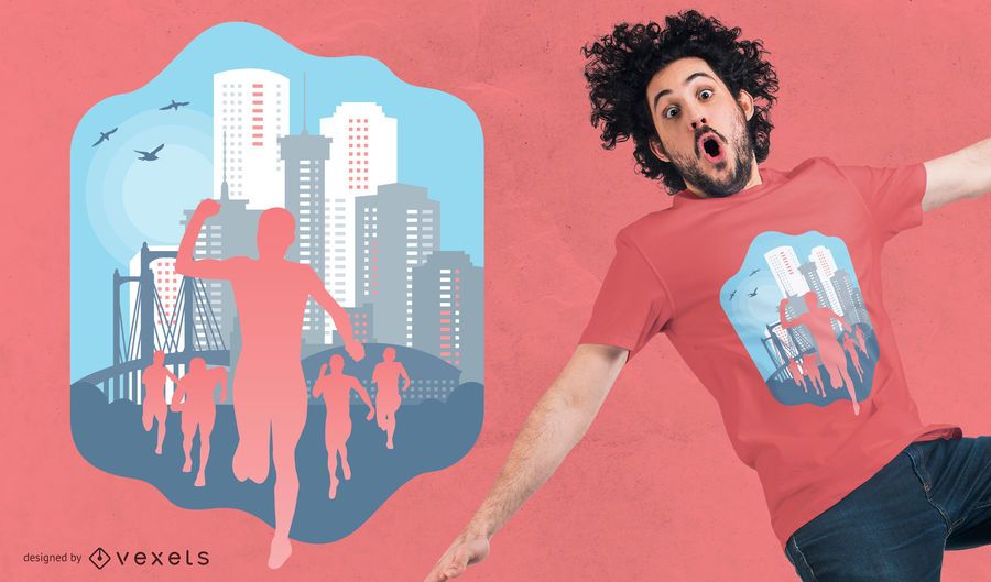 Marathon Runners T-Shirt Design Marathon Runners T-Shirt Design