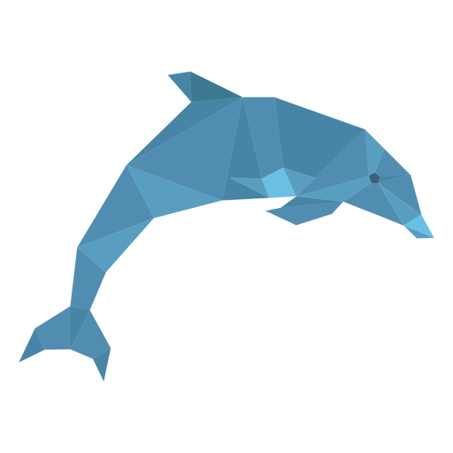 Dolphin jumping lowpoly PNG Design