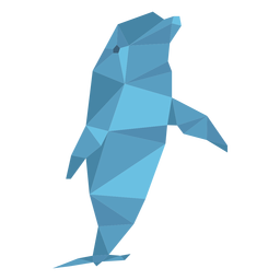 Dolphin low poly PNG Design