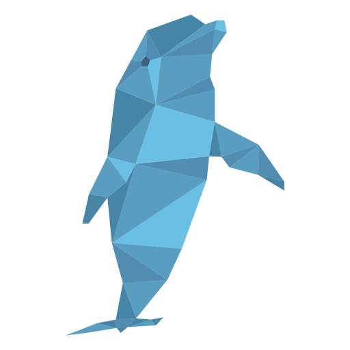 Dolphin low poly PNG Design