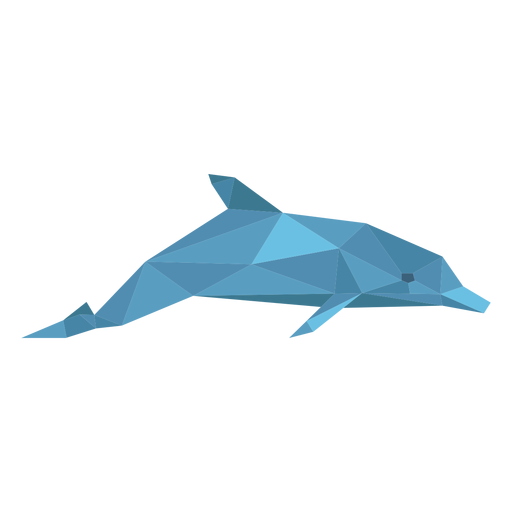 Vista lateral do golfinho lowpoly Desenho PNG