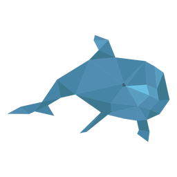 Dolphin swimming lowpoly PNG Design