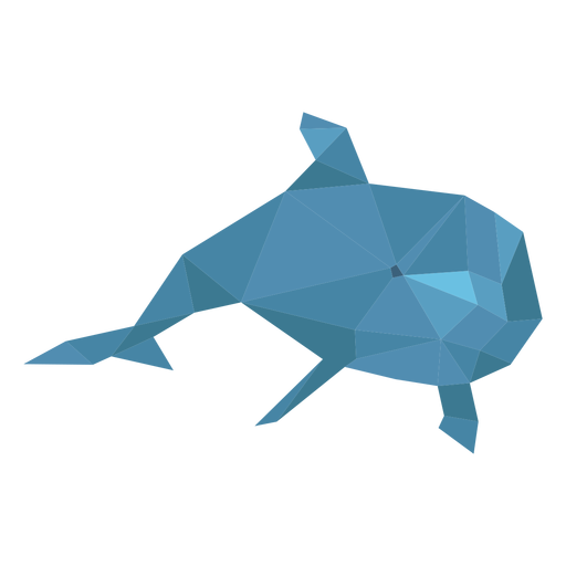 Dolphin swimming lowpoly PNG Design