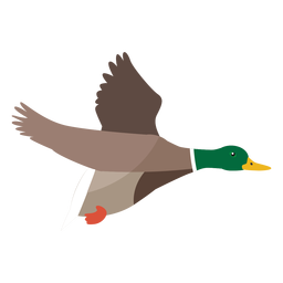 Duck flying flat PNG Design