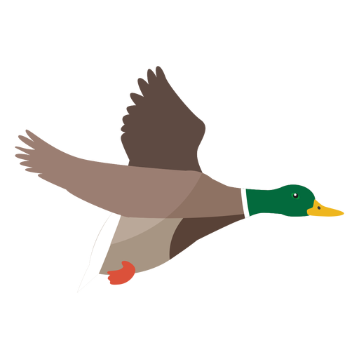 Duck flying flat PNG Design