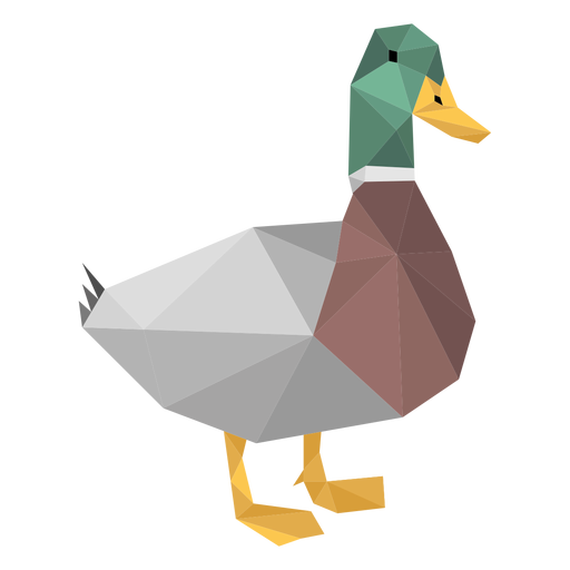 Duck low poly PNG Design