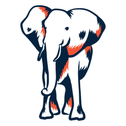 Duotone elephant front view PNG Design