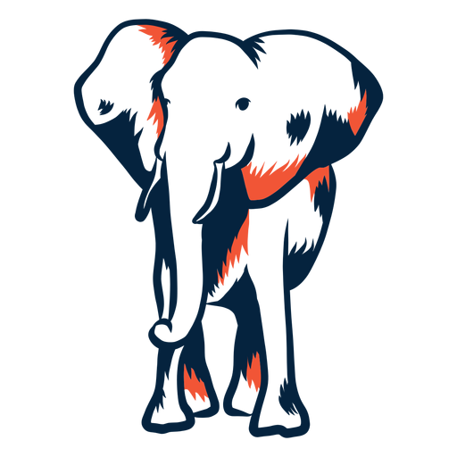 Duotone elefante vista frontal Desenho PNG