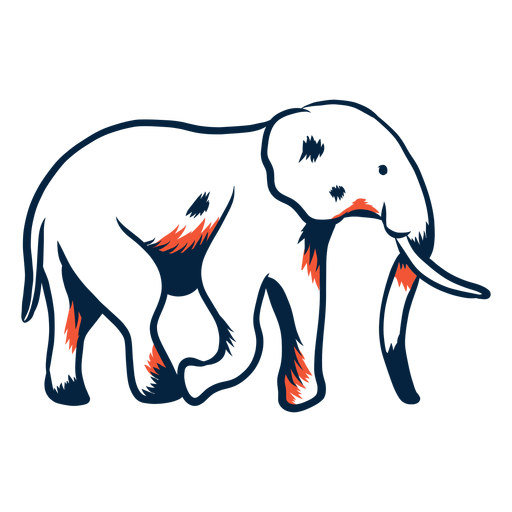 Duotone elefante vista lateral Desenho PNG