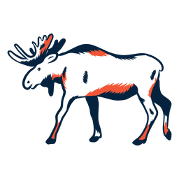 Duotone moose side view PNG Design