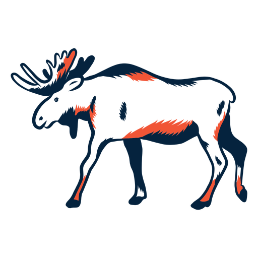 Duotone moose side view PNG Design