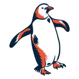 Pingüino duotono caminando Pingüino duotono caminando