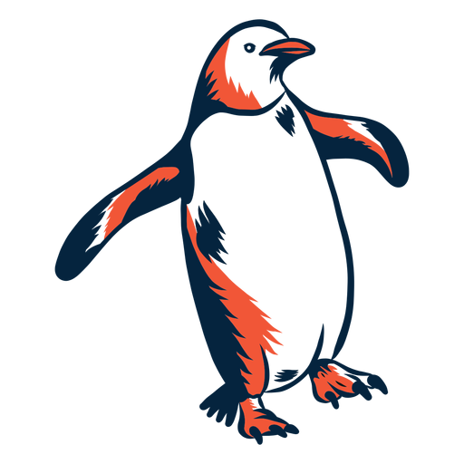 Duotone Pinguin zu Fuß PNG-Design