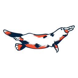 Duotone platypus swimming PNG Design