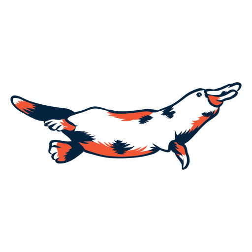 Duotone ornitorrinco nadando Desenho PNG