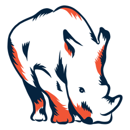 Ilustración de rinoceronte duotono Diseño PNG