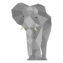 Elephant front view lowpoly PNG Design