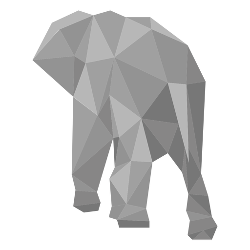 Lowpoly vista trasera de elefante Diseño PNG