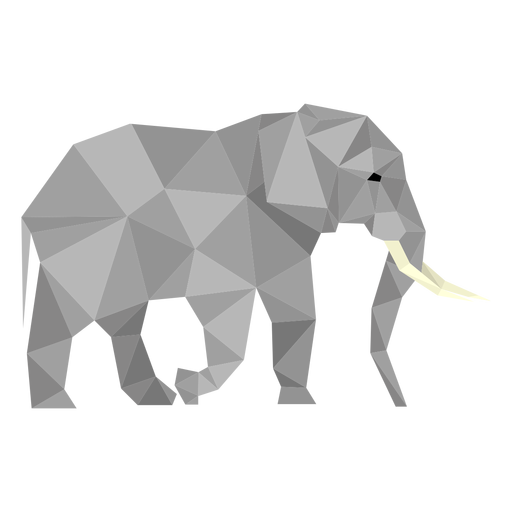 Elephant side view lowpoly PNG Design