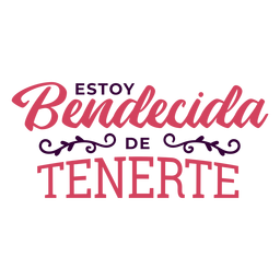 Estoy bendecida de tenerte lettering Desenho PNG