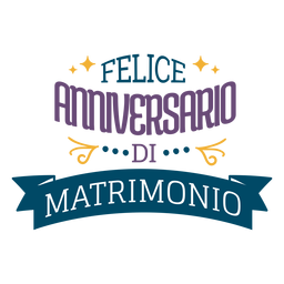 Letras de Felice anniversario di matrimonio Desenho PNG