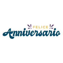 Letras de anniversario Felice Desenho PNG