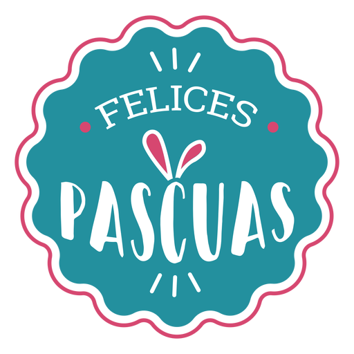 Felices pascuas rabbit ears lettering PNG Design