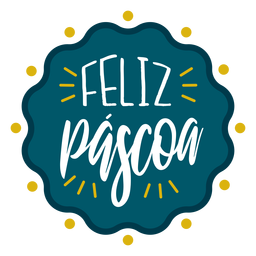 Feliz pascoa wavy badge lettering PNG Design