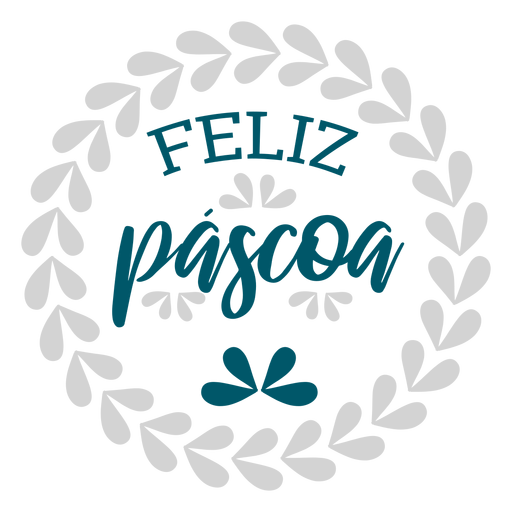 Feliz pascoa wreath lettering PNG Design